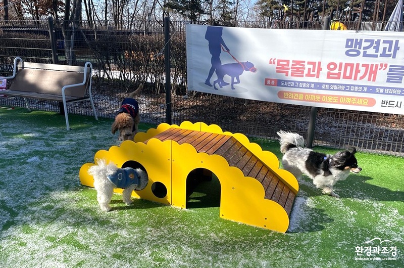 ㅂㄷ 양천구가 용왕산공원 반려견쉼터에 추가설치한 놀이시설 (사진=양천구 제공).jpg